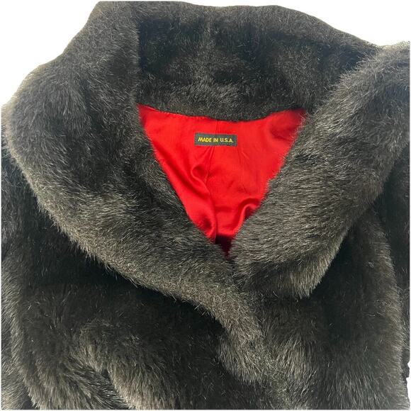 Vintage Made In USA Faux Fur Brown/Black Coat Women’s M/L - Picture 3 of 8